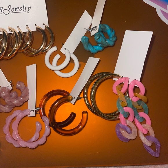 Brand new mix match bundle of colorful hoop earrings. - Picture 3 of 3